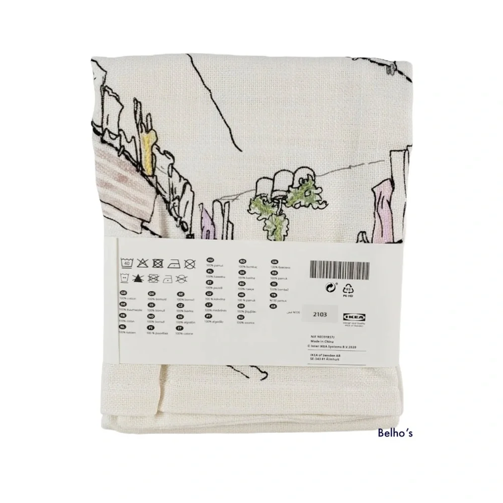 ikea LOKALT Cushion cover, white pink/handmade 20x20 
